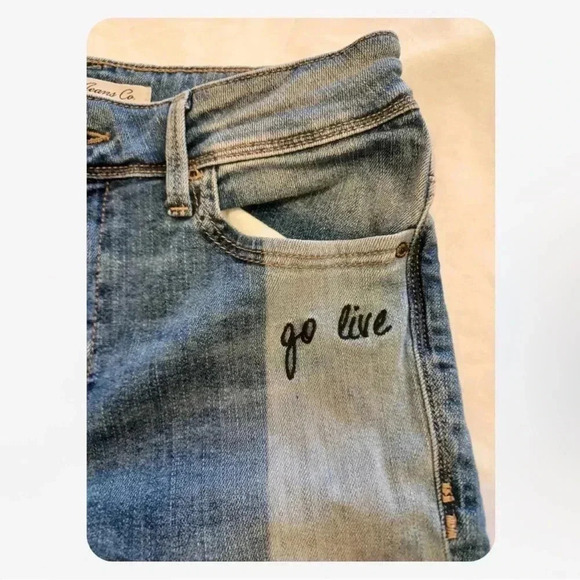 Mavi Tess High Rise Skinny Embroidery Raw Hem Jeans  Size 25 - Picture 6 of 13